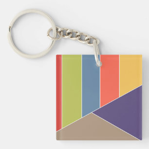 Porte-clés MOSAIC rayures triangles couleur I + vos idées
