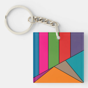 Porte-clés MOSAIC rayures triangles couleur III + vos idées