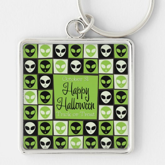 Porte-clés Mosaïque alien d'Halloween (Devant)