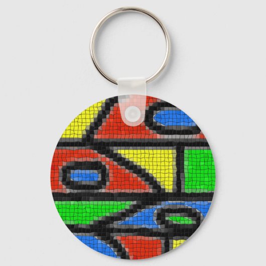 Porte-clés Mosaïque artisanale, art moderne. (Recto)