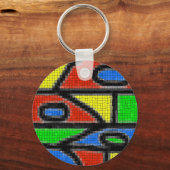 Porte-clés Mosaïque artisanale, art moderne. (Recto)