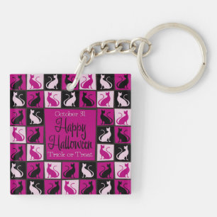Porte-clés Mosaïque de chat d'Halloween