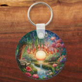 Porte-clés Mosaïque en verre tendu du parc enchanté (Verso)