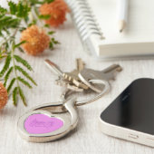 Porte-clés Mosaïque rose Nom Evelyn, Clavier (Côté )