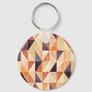 Porte-clés Mosaïque triangulaire Aquarelle Motif terrestre