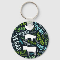 Mosaïque "Vegan" Word-Cloud avec vache, cochon & H