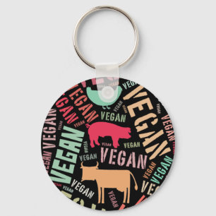 Porte-clés Mosaïque "végétalienne" de Mot-Nuage avec la