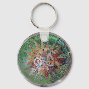 Porte-clés Mosaïque verte du parc Güell