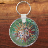 Porte-clés Mosaïque verte du parc Güell (Recto)