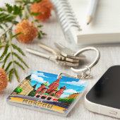 Porte-clés 🧲 Moscou Russie Mémoire de Ville (Devant Droit)