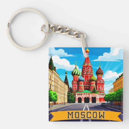Porte-clés 🧲 Moscou Russie Mémoire de Ville (Devant)