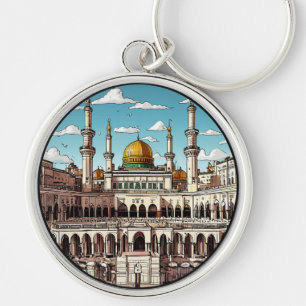 Porte-clés Mosquée avec dômes et minarets en plein jour