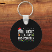 Porte-clés Most Likely To Adopt The Reindeer Funny Christmas  (Recto)