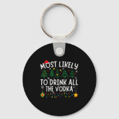 Porte-clés Most Likely To Drink All The Vodka Matching Christ (Recto)