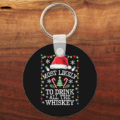 Porte-clés Most Likely To Drink All The Whiskey Funny Christm (Recto)