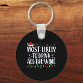 Porte-clés Most Likely To Drink All The Wine Christmas T Shir (Recto)