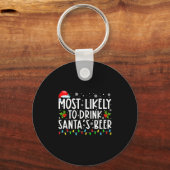 Porte-clés Most Likely To Drink Santas Beer Funny Drinking C  (Recto)