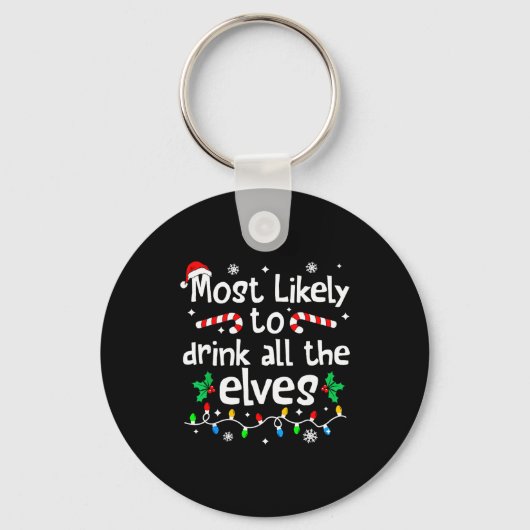 Porte-clés Most Likely To Drink With The Elves C-hristmas Mat (Recto)