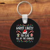 Porte-clés Most Likely To Eat All The Christmas Cookies Famil (Recto)