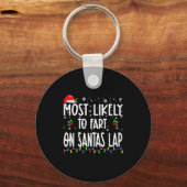 Porte-clés Most Likely To Fart On Santa's Lap Christmas Match (Recto)