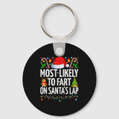 Porte-clés Most Likely To Fart On Santa's Lap Family Matching (Recto)