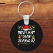 Porte-clés Most Likely To Fart On Santa's Lap Family Matching (Recto)