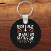 Porte-clés Most Likely To Fart On Santas Lap Funny Christmas  (Recto)