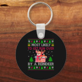 Porte-clés Most Likely To Get Run Over By A Reindeer Matching (Recto)