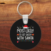Porte-clés Most Likely To Get Sy With Santa Fun Family Christ (Recto)