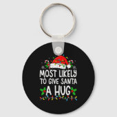 Porte-clés Most Likely To Give Santa Hug Family Matching Chri (Recto)