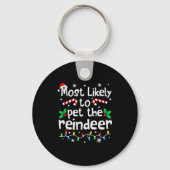 Porte-clés Most Likely To Pet The Reindeer Christmas Matching (Recto)
