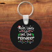 Porte-clés Most Likely To Pet The Reindeer Christmas Matching (Recto)