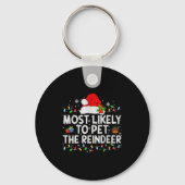 Porte-clés Most Likely To Pet The Reindeer Family Matching Ch (Recto)