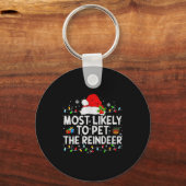 Porte-clés Most Likely To Pet The Reindeer Family Matching Ch (Recto)
