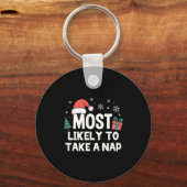 Porte-clés Most Likely To Take A Nap Christmas Funny Xmas Lon (Recto)