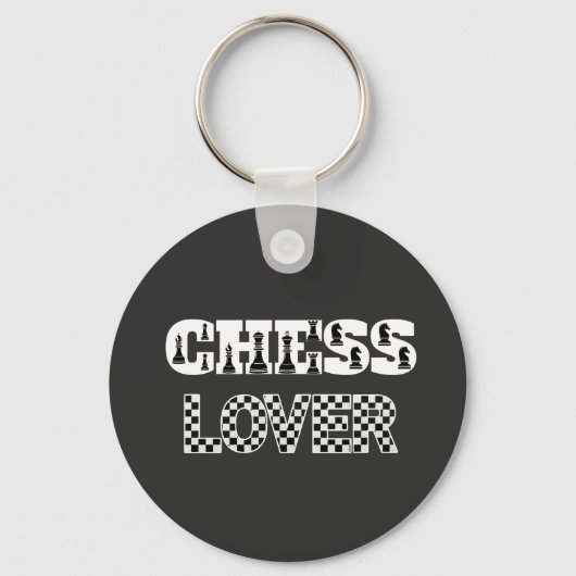 Porte-clés Mot d'échecs blanc Lettres Lover Board Motif (Recto)