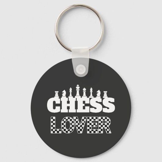 Porte-clés Mot d'échecs Pièces blanches Lover Board Motif (Recto)