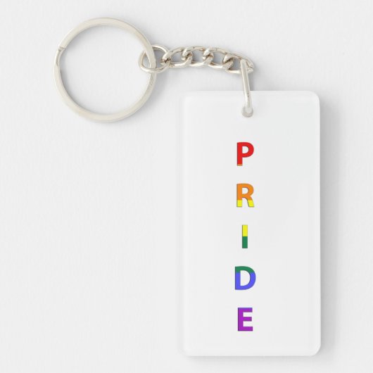 Porte-clés Mot Pride couleur arc-en-ciel (Devant)