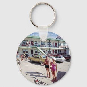 Porte-clés Motel de crique de repos pendant les années 1960