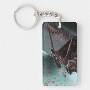 Porte-clés Moth papillon tropical