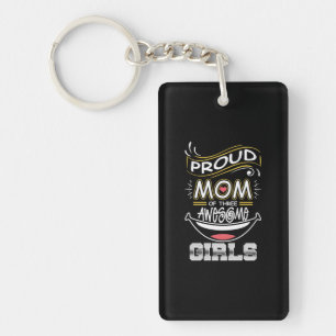 Porte-clés Mother Art Mère fière de trois filles géniales