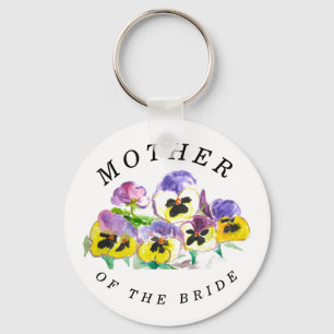 Porte-clés Mother of the Bride Pansies Floral Vintage Wedding