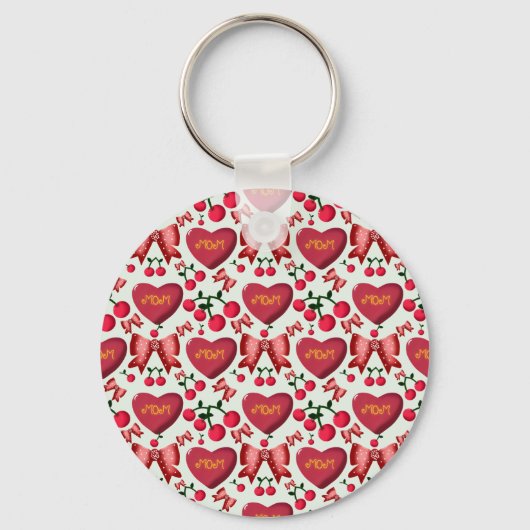 Porte-clés Mother's day cherry bow pattern gift  (Recto)