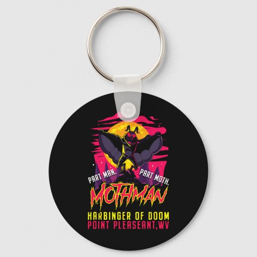 Porte-clés Mothman Fun Cryptid Harbinger Part Homme Part Moth (Recto)