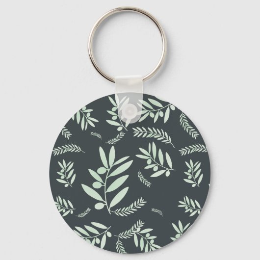 Porte-clés Motif à branche d'olivier naturel (Recto)