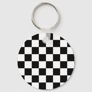 Porte-clés Motif à carreaux à damier noir et blanc