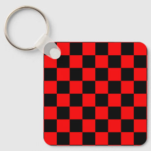 Porte-clés Motif à carreaux à damier rouge et noir