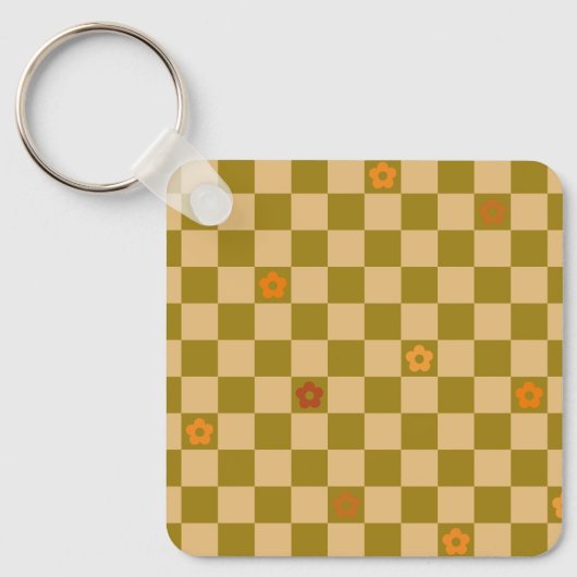 Porte-clés Motif à carreaux Flowe - N° 02 (Recto)
