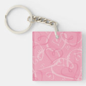 Porte-clés Motif à coeur rose (Devant)