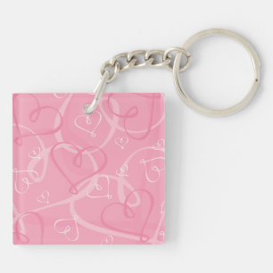 Porte-clés Motif à coeur rose